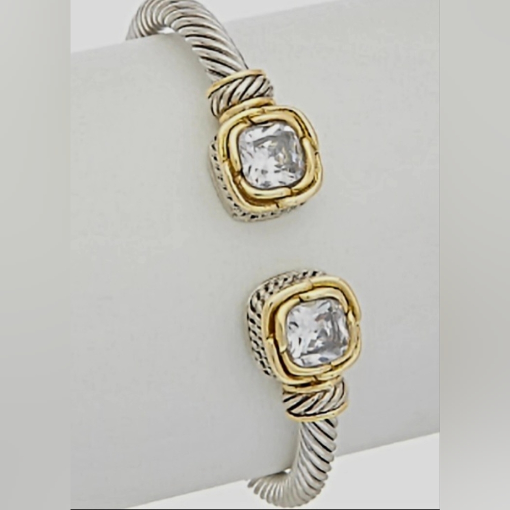 Juvell 18K Two-Tone Plated Bangle
